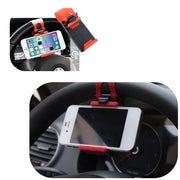 スマホホルダー ケータイホルダー 車載用 カー用品 車用品 自動車 アクセサリー ハンドル装着 カーナビ スマートフォン iPhone Android 携帯 スタンド