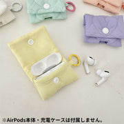 イヤホンケースカバー ミニポーチ エアーポッズ AirPods Pro イヤフォン収納 カラビナ付 充電対応 保護 汚れ 傷防止 ハート柄キルト調 可愛い かわいい おしゃれ
