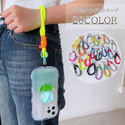 スマホストラップ ハンドストラップ ロープ バイカラー ドット カラフル ビビットカラー 手首 派手 目立つ カジュアル カラバリ豊富 かわいい かっこいい おしゃれ スマートフォン iPhone 女子 女性 男子 男性 学生