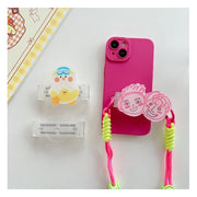 スマホストラップホルダー 単品 携帯ストラップホルダー 伸縮式 シンプル スマホ 携帯 ストラップ ショルダーストラップ 取り付け 持ち運び 持ち歩き 装飾 ホルダー 透明 黒 白 ピンク