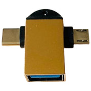 OTGケーブル ストラップ付き 2in1 MicroUSB／Type-C to USB変換アダプター USB3.0 充電 通信 データ転送 スマホ タブレット