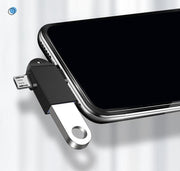 OTGケーブル ストラップ付き 2in1 MicroUSB／Type-C to USB変換アダプター USB3.0 充電 通信 データ転送 スマホ タブレット