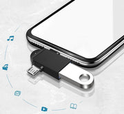 OTGケーブル ストラップ付き 2in1 MicroUSB／Type-C to USB変換アダプター USB3.0 充電 通信 データ転送 スマホ タブレット