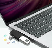 OTGケーブル ストラップ付き 2in1 MicroUSB／Type-C to USB変換アダプター USB3.0 充電 通信 データ転送 スマホ タブレット
