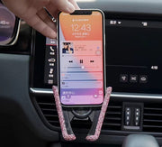 スマホホルダー 車載ホルダー 携帯ホルダー スマホスタンド エアコン吹き出し口取り付け ラインストーン カー用品 カーアクセサリー 車用品 キラキラ おしゃれ スタイリッシュ かわいい スマートホン スマートフォン ケータイ 小物 雑貨