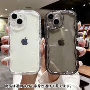 スマホケース スマホカバー  iPhone 13 13Pro 13ProMax 13mini 14 15 16 plus ウェーブ 波型 持ちやすい 透明 中身が見える アイフォン 携帯ケース 保護ケース 背面保護 傷防止 おしゃれ かわいい アイホン メンズ レディース