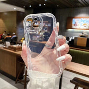 スマホケース スマホカバー  iPhone 13 13Pro 13ProMax 13mini 14 15 16 plus ウェーブ 波型 持ちやすい 透明 中身が見える アイフォン 携帯ケース 保護ケース 背面保護 傷防止 おしゃれ かわいい アイホン メンズ レディース
