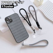 スマホストラップ プレート付き ハンドストラップ リストストラップ 手首掛け 携帯ストラップ 落下防止 ストラップホルダー 挟むだけ 紛失防止 丸紐 シンプル カジュアル スマホアクセサリー