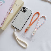 スマホストラップ プレート付き ハンドストラップ リストストラップ 手首掛け 携帯ストラップ 落下防止 ストラップホルダー 挟むだけ 紛失防止 丸紐 シンプル カジュアル スマホアクセサリー