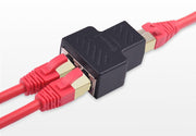 LANケーブルコネクタ 延長コネクタ 単品 RJ45 LANケーブル 中継 2分岐 二股 プラグ メス パソコン周辺機器 PCケーブル