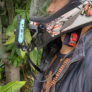 ヘルメットマウントキット ヘルメット用 顎マウント チンマウント ホルダー GoPro アクションカメラアクセサリー ストラップ付き 粘着テープ カーブ 湾曲 カメラ固定 スマホ固定 POV撮影 バイク フルフェイス 撮影 シンプル 便利