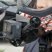 ヘルメットマウントキット ヘルメット用 顎マウント チンマウント ホルダー GoPro アクションカメラアクセサリー ストラップ付き 粘着テープ カーブ 湾曲 カメラ固定 スマホ固定 POV撮影 バイク フルフェイス 撮影 シンプル 便利