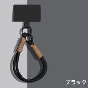 スマホストラップ ストラップ ハンドストラップ リストストラップ 手首掛け 携帯ストラップ プレート付き 落下防止 ストラップホルダー スマホアクセサリー 挟むだけ 紛失防止 丸紐 シンプル ベーシック 定番 カジュアル 紫 青 黒 白 ピンク 茶