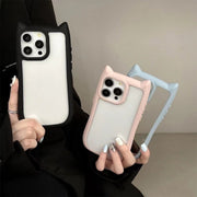 iPhoneケース iPhoneカバー スマホケース スマホカバー 猫耳 ネコ耳 背面保護 傷予防 傷防止 携帯ケース iPhone17 iPhone16e  iPhone17Pro Air Pro Max Plus SE  iPhone15 15Pro かわいい パステル ブラック 黒 無地 シンプル クリア アイフォン スマートフォン 携帯電話