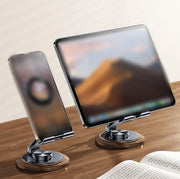 スマホスタンド タブレットスタンド ホルダー 折りたたみ 折り畳み 卓上 360度回転 角度調整 高さ調節 滑り止め付き 軽量 小型 携帯便利 スマートフォンスタンド 持ち歩き シンプル スマホアクセサリー