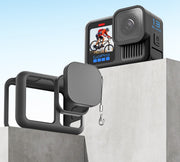 GoPro用 シリコンケース バッテリーカバー レンズカバー ハンドストラップ ストラップ 5点セット Hero13 落下防止 傷防止 保護