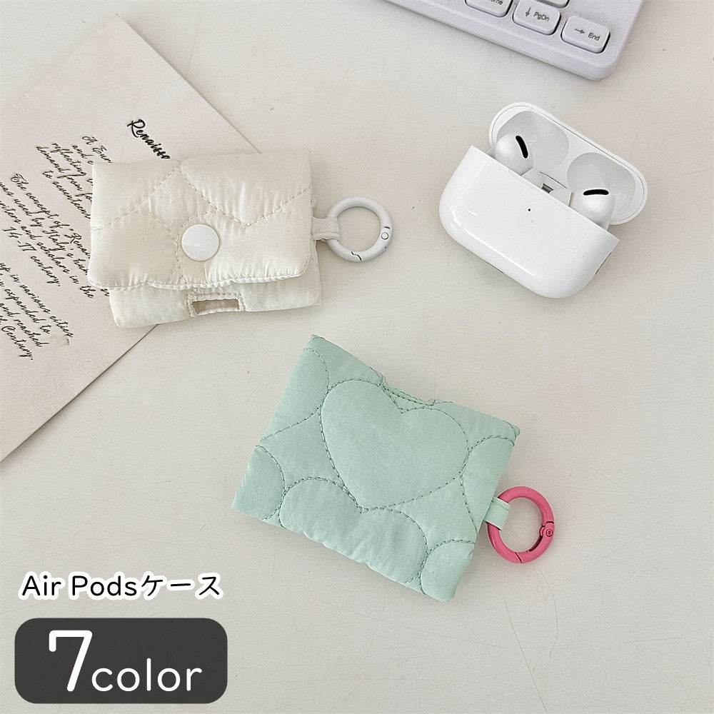 AirPodsケース イヤホンケース スマホ関連雑貨 スマホ周辺機器用アクセサリー イヤホンアクセサリー 四角形 ポーチ型 スナップボタン ケーブル接続可能 マルカン ハート イエロー ピンク ブラック シンプル カジュアル ガーリー ポップ 可愛い キュート おしゃれ