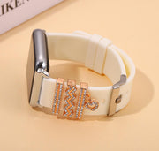 バンドチャーム 1セット3個 AppleWatch用 アップルウォッチ用 ラインストーン キラキラ ハート 上品 おしゃれ かわいい キュート 華やか スマートウォッチアクセサリー