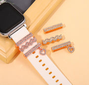 バンドチャーム 1セット3個 AppleWatch用 アップルウォッチ用 ラインストーン キラキラ ハート 上品 おしゃれ かわいい キュート 華やか スマートウォッチアクセサリー