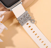 バンドチャーム 1セット3個 AppleWatch用 アップルウォッチ用 ラインストーン キラキラ ハート 上品 おしゃれ かわいい キュート 華やか スマートウォッチアクセサリー