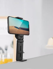 スマホスタンド スマホクリップ 単品 1個 折りたたみ スマホホルダー スマホアクセサリー クリップ式 滑り止め 固定 サイズ調節可 卓上 机 テーブル ベッド 携帯スタンド スマートフォンスタンド おしゃれ かわいい コンパクト 持ち運び ポータブル ブラック 黒
