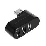 USBハブ USB2.0 3ポート 回転式 パソコン周辺機器 パソコンアクセサリー 薄型 コンパクト 拡張 PC 転送 充電 ブラック 黒