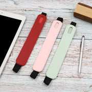 タッチペン用ケース バンド付きペンケース ペンホルダー Apple Pencil タッチペン ペン差し ゴムバンド レザー調 タブレットアクセサリー 収納 タブレット シンプル アップルペンシル スタイラス 傷防止 汚れ防止 保護 iPad プレゼント ギフト