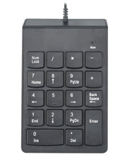 テンキー テンキーパッド ナンバーパッド 電卓 USB接続 有線 外付け 18キー 小型 シンプル コンパクト 持ち運び パソコン ノートパソコン PC 数字入力 黒 ブラック