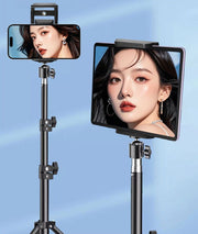 三脚用スマホホルダー 単品 1個 三脚ホルダー ネジ穴 アタッチメント スマートフォンホルダー 携帯 固定 挟む 取付用 撮影 動画 iPad タブレット 調節可能 簡単 便利