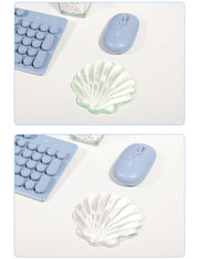 リストレスト マウス用 パソコン PC シリコン 柔らかい やわらか シェル 貝殻 気持ちいい ぷにぷに かわいい おしゃれ 手首 サポート 補助 クリアカラー 手首クッション 手首サポート 在宅ワーク 事務