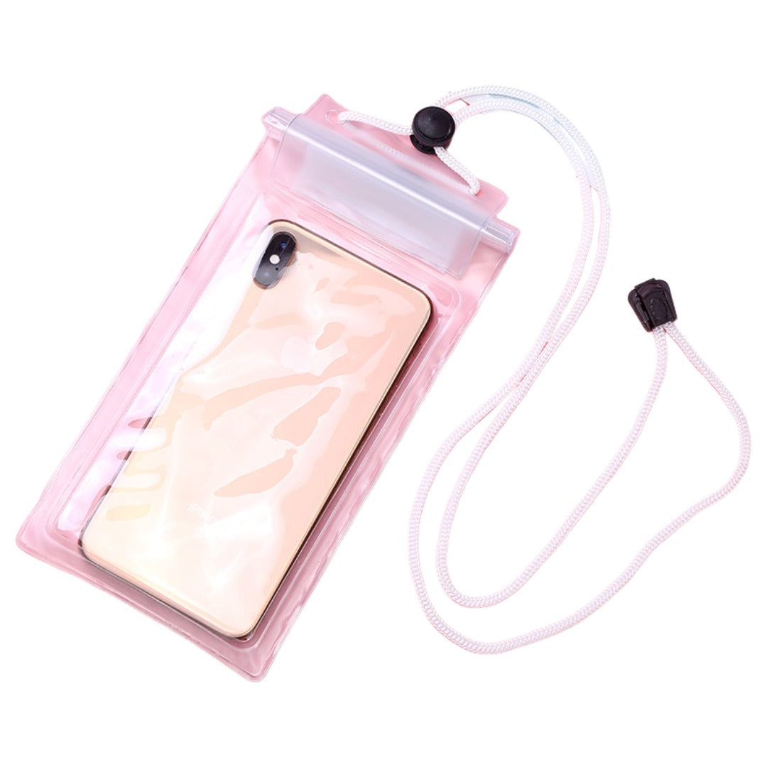 スマホ用防水ケース ストラップ付き タッチ操作可能 防水ポーチ 防水カバー 面ファスナー マジック テープ クリア 透明 首掛け スマートフォン iPhone Android 携帯電話 貴重品入れ プール 海水浴 お風呂 レジャー