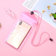 スマホ用防水ケース ストラップ付き タッチ操作可能 防水ポーチ 防水カバー 面ファスナー マジック テープ クリア 透明 首掛け スマートフォン iPhone Android 携帯電話 貴重品入れ プール 海水浴 お風呂 レジャー