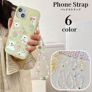 スマホストラップ ハンドストラップ 携帯ストラップ リストストラップ ビーズ リボン 花 フラワー 可愛い おしゃれ 手首 落下防止 スマートフォンアクセサリー 携帯電話 カメラ