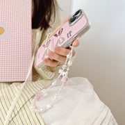 スマホストラップ ハンドストラップ 携帯ストラップ リストストラップ ビーズ リボン 花 フラワー 可愛い おしゃれ 手首 落下防止 スマートフォンアクセサリー 携帯電話 カメラ