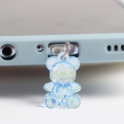 防塵カバー コネクトカバー 防塵キャップ 充電ジャックカバー イヤホンジャック スマホ関連雑貨 クマ クリア 透明 スマホアクセサリー 充電口 充電穴 防水 TypeC ライトニング iPhone用 Android用 タブレット iPad 可愛い キュート おしゃれ