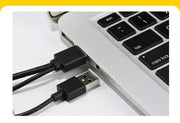 USBケーブル 1m microB Y字ケーブル USB3.0 二股 ダブル給電 電源ケーブル マイクロUSB PC周辺機器 外付け HDD SSD 電力不足解消