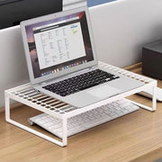 モニタースタンド デスクトップ用PC台 パソコン台 ディスプレイ台 机上ラック 金属製 ロータイプ キーボード収納 インテリア