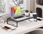 モニタースタンド デスクトップ用PC台 パソコン台 ディスプレイ台 机上ラック 金属製 ロータイプ キーボード収納 インテリア