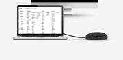 マイク USB2.0 3.5mmプラグ フラット型 全指向性 プラグアンドプレイ式 置き型 円形 丸型 ラウンド シンプル 持ち運び パソコン ノートパソコン PC WEB会議 通話 黒 ブラック