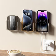 スマホホルダー 単品 1個 壁掛け スマホスタンド 小物収納 リモコンホルダー ウォールラック 粘着式 貼り付け コード 充電 動画鑑賞