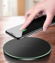 ワイヤレス充電器 スマホ充電器 急速充電 高速充電 置くだけ充電 最大10W ワイヤレスチャージ スマートフォン スマホ 薄型 スリム 携帯 iPhone Apple リチウム