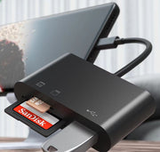 ポータブルカードリーダー microSDカードリーダー TFカード USB3.0 3in1 Type-C Micro-USB 高速データ転送 スマホ タブレット