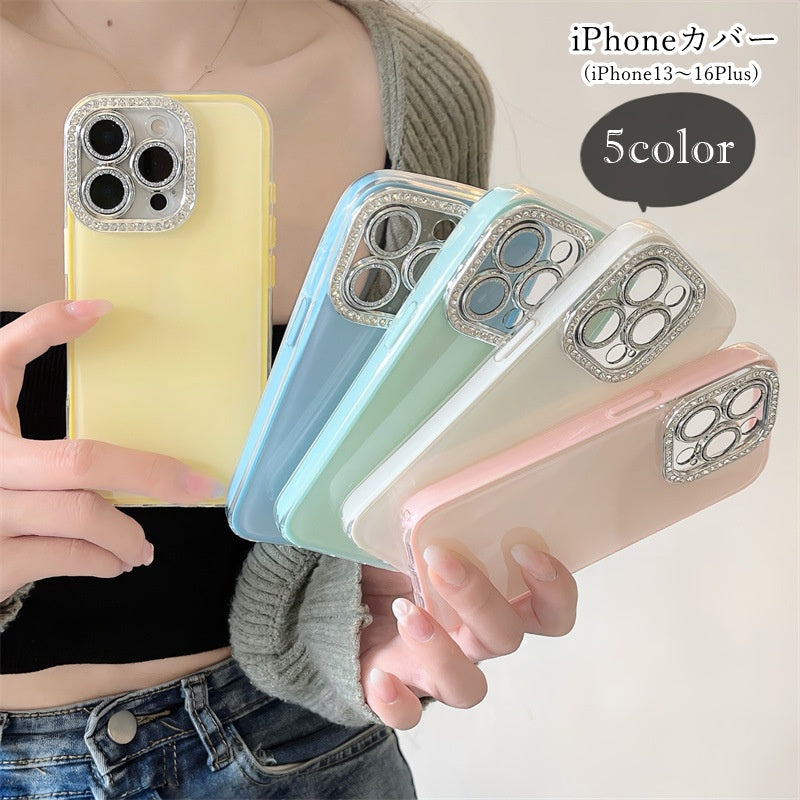 iPhone用カバー iPhone用ケース スマホカバー スマホケース iPhone用アクセサリー スマホ用アクセサリー iPhone関連雑貨 スマホ関連雑貨 ラインストーン 無地 キラキラ シンプル カジュアル ポップ 可愛い キュート おしゃれ