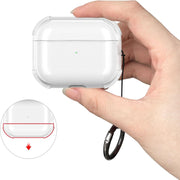 AirPods Pro Apple エアーポッズ Pro2 Pro 3 ケース 4 第三世代 ケース カバー ストラップ付き リングカラビナ付き 耐衝撃 イヤホン収納 キズ防止 落下防止 誘電可能 保護 シンプル クリアカラー 透明 かわいい お洒落