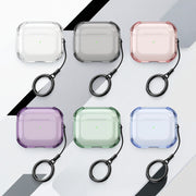 AirPods Pro Apple エアーポッズ Pro2 Pro 3 ケース 4 第三世代 ケース カバー ストラップ付き リングカラビナ付き 耐衝撃 イヤホン収納 キズ防止 落下防止 誘電可能 保護 シンプル クリアカラー 透明 かわいい お洒落