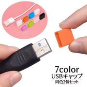USBキャップ 同色2個セット Type-A コネクタカバー 先端キャップ フタ 蓋 汚れ防止 防塵 シンプル カラバリ豊富 USBメモリ USBケーブル 充電ケーブル