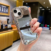 iPhoneケース カバー スマホケース 耐衝撃 背面保護 ソフトケース 柔らかい ミラー 鏡面 3D立体 ウェーブ 星 ハート