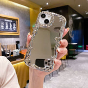 iPhoneケース カバー スマホケース 耐衝撃 背面保護 ソフトケース 柔らかい ミラー 鏡面 3D立体 ウェーブ 星 ハート