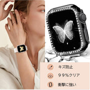 Applewatch用カバー アップルウォッチ用 ハードカバー フレーム 保護フレーム ラインストーン キラキラ キレイ おしゃれ プレゼント 傷防止 汚れ防止