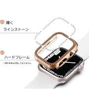 Applewatch用カバー アップルウォッチ用 ハードカバー フレーム 保護フレーム ラインストーン キラキラ キレイ おしゃれ プレゼント 傷防止 汚れ防止